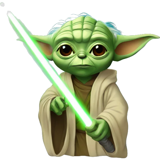 Yoda with planet emoji