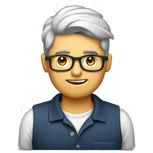 homem de camisa polo com um borrifador em uma mão e um planner na outra mão emoji