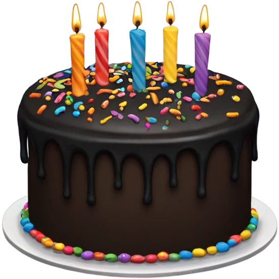 Black birthday cake  emoji