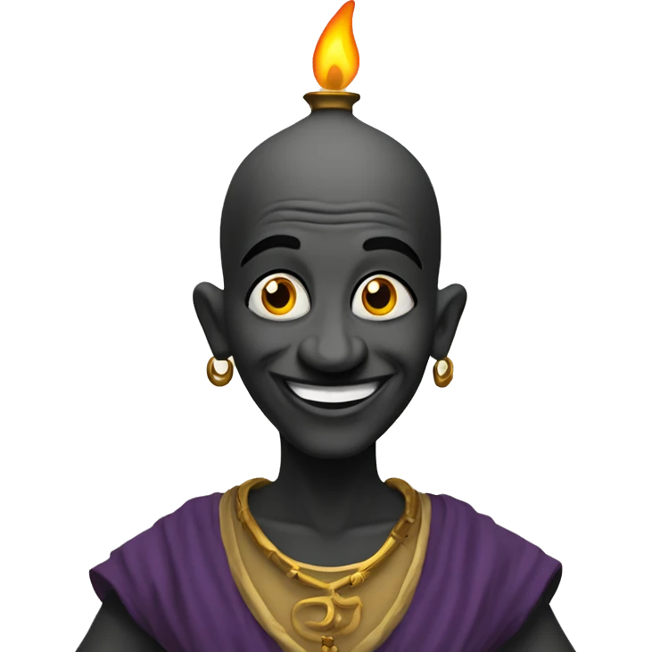 bald black genie oil lamp emoji