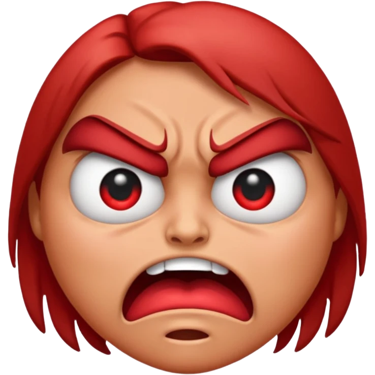 angry face emoji which is also rolling it's eyes emoji