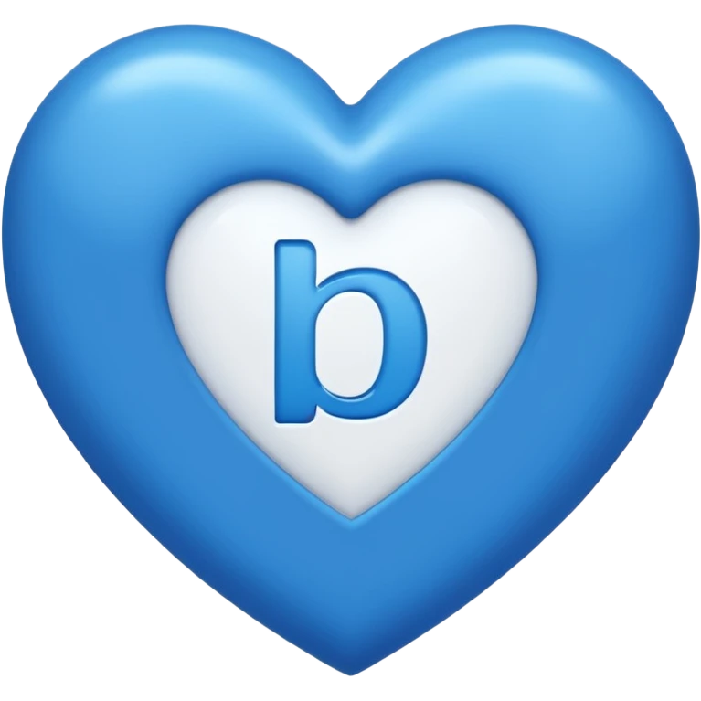 LETTER " B" Inside the heart shape, the heart is in blue color and the letter "B" is in white color emoji