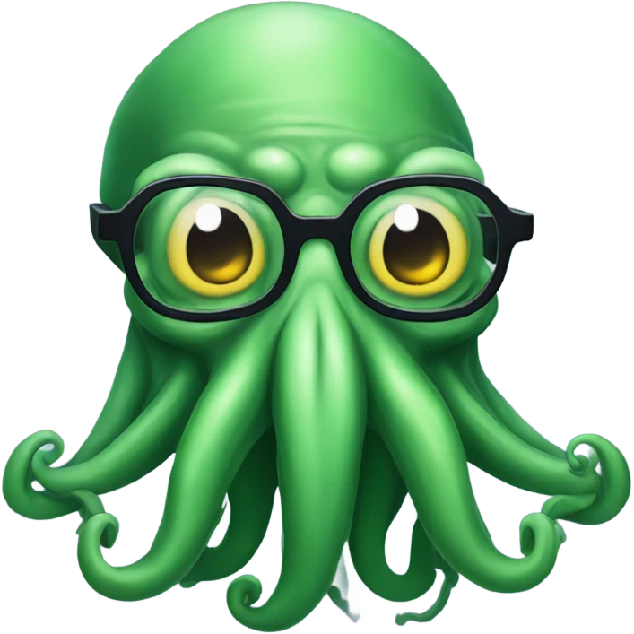 Sarcastic Cthulhu  with glasses emoji