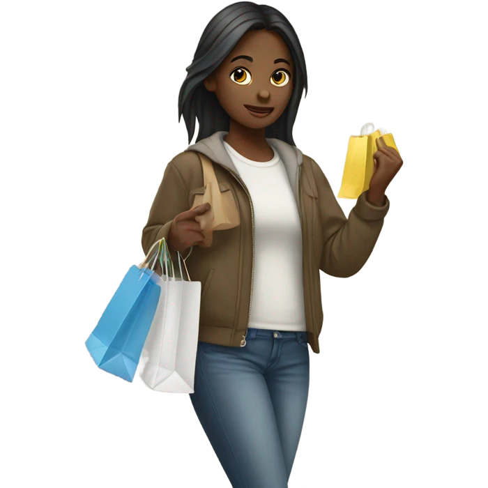 Girl white skin shopping emoji