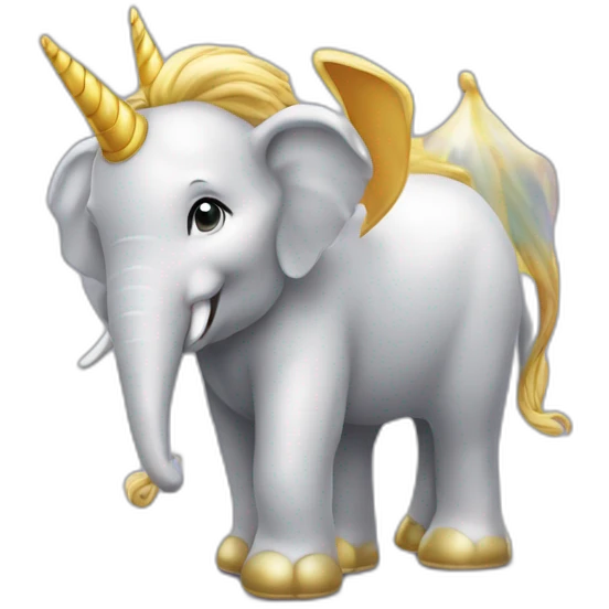 Licorne sur éléphant emoji