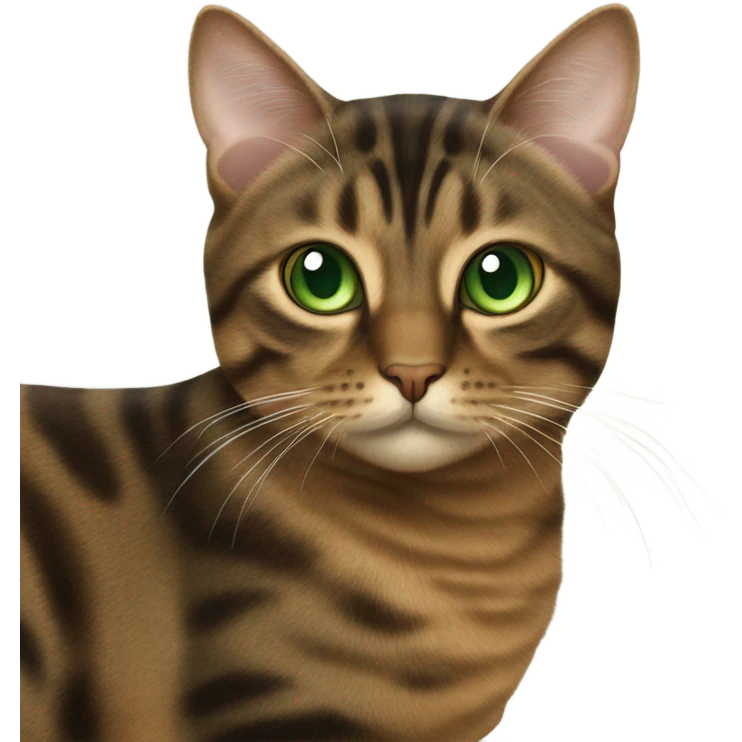 brown torbie cat with green eyes emoji