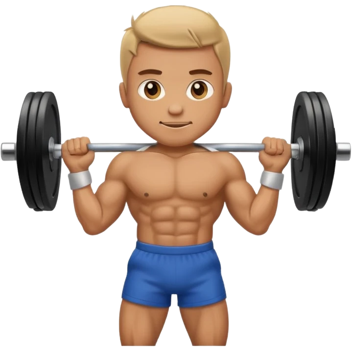 crossfit man emoji lifting barbell energetic simple emoji style emoji