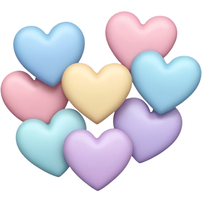 Pastel color hearts emoji