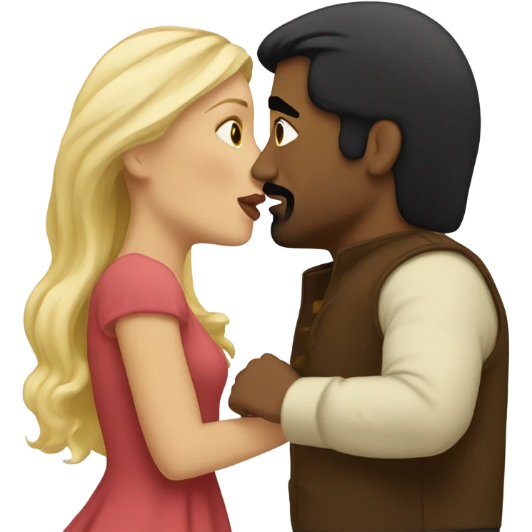 Blonde kissing mexican dark-haired man emoji
