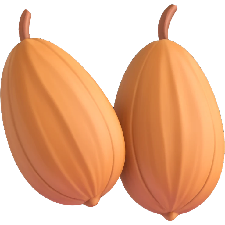 single almond without shell, realistic emoji