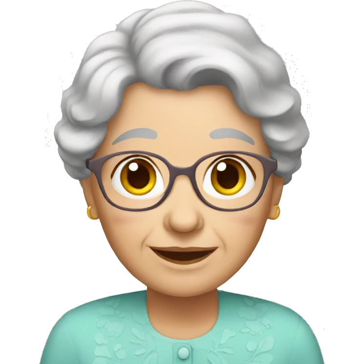 Granny with brown hair family emoji