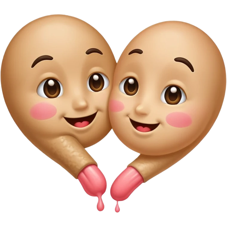 Two poops kissing emoji
