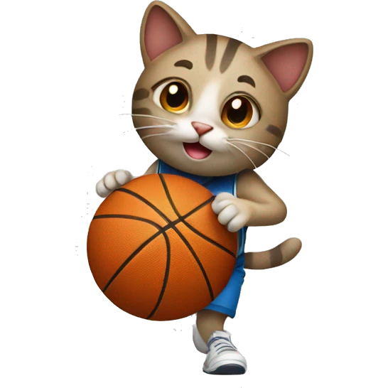 Cat playing basketball  emoji