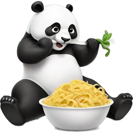 panda eating pasta and lifting weights emoji