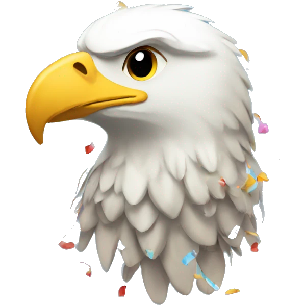 Eagle with confetti emoji