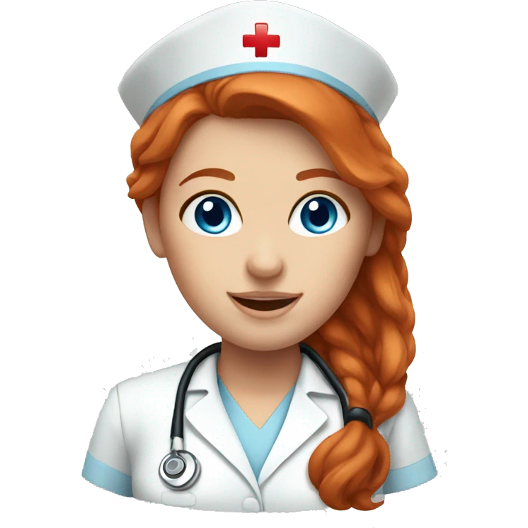 blue eyes redhead nurse emoji
