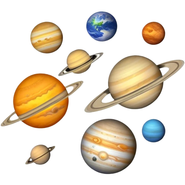 complete solar system with planets emoji