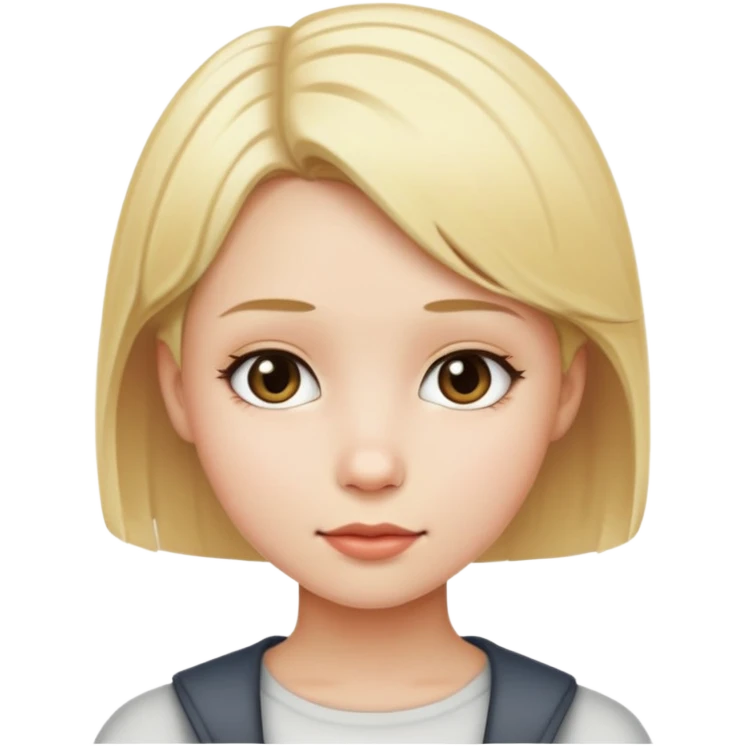 Girl with blonde short hair and white skin (student)  emoji