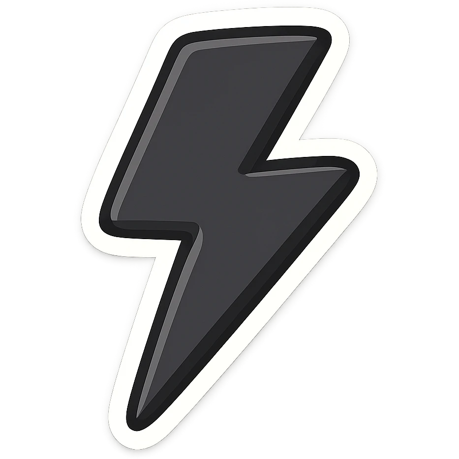 simple black lightning bolt emoji