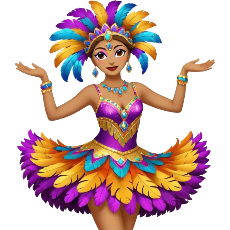 Dançando vestido com roupa de carnaval emoji