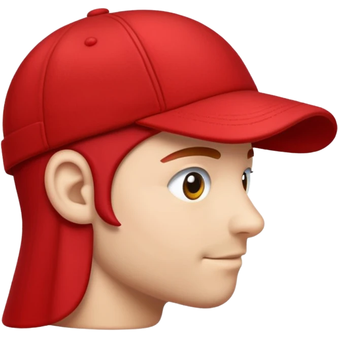 Red cap side profile emoji