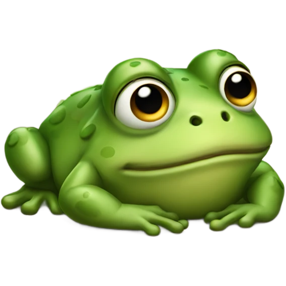 Frog laying down for bed emoji