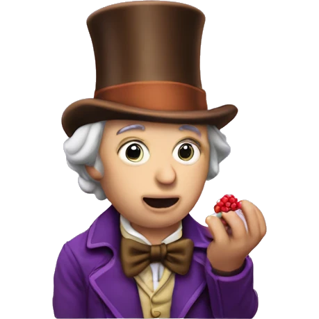 Willy wonka eating a snozberry  emoji