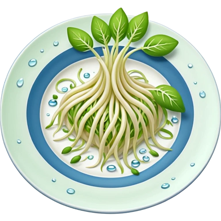 Bean sprouts laid on plate emoji