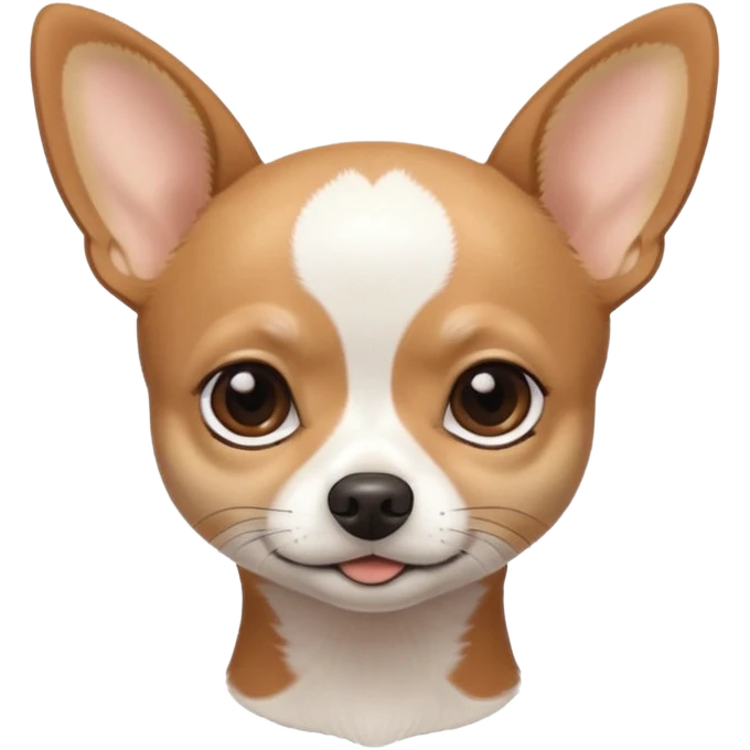A black and white chihuahua emoji please with a thin white line on the center of head and brown eyebrow emoji