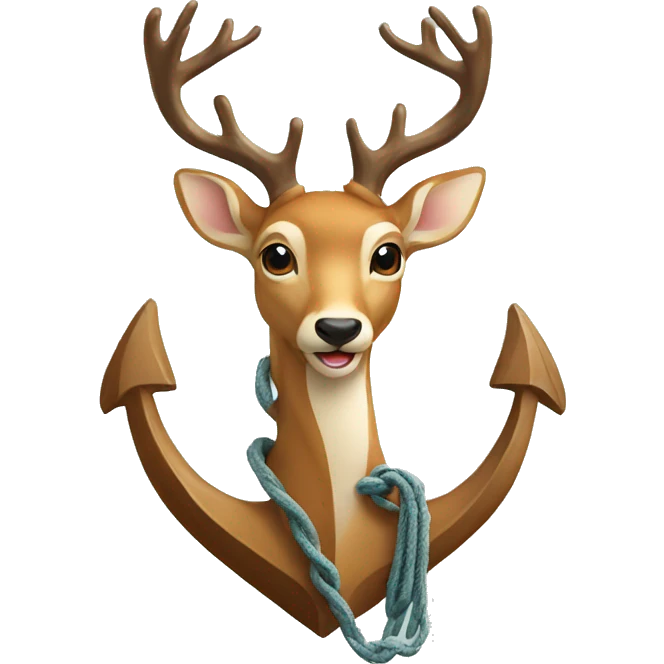 Deer Climbing Anchor emoji