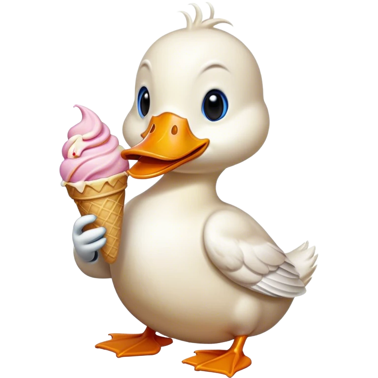 Duck with ice cream  emoji