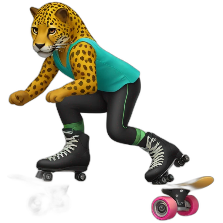 Jaguar roller skater emoji