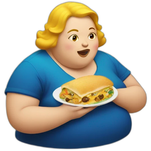 fat lady eating emoji