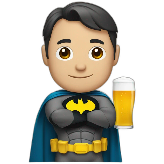Batman buvant une bière emoji