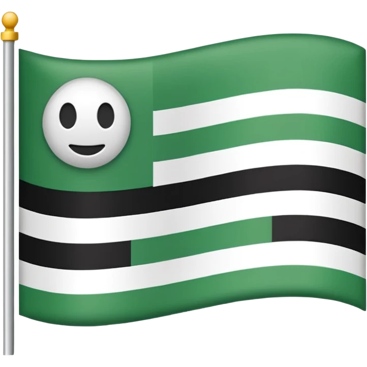 I want a flag as a emoji its made by three colours white green and black 🤍💚🖤its like that colours emoji