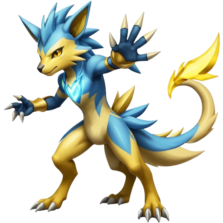 Shiny Epic Handsome Badass Manectric-Zeraora-hybrid (Full body) emoji
