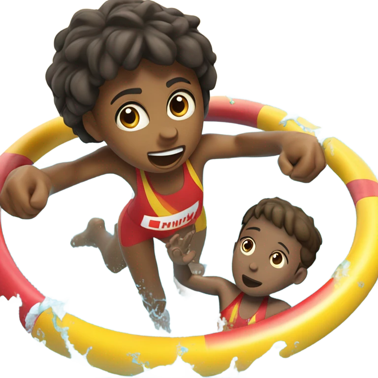 Lifeguard saving child emoji