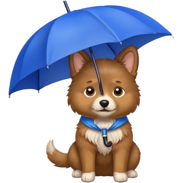 dog with blue umbrella closeup view emoji