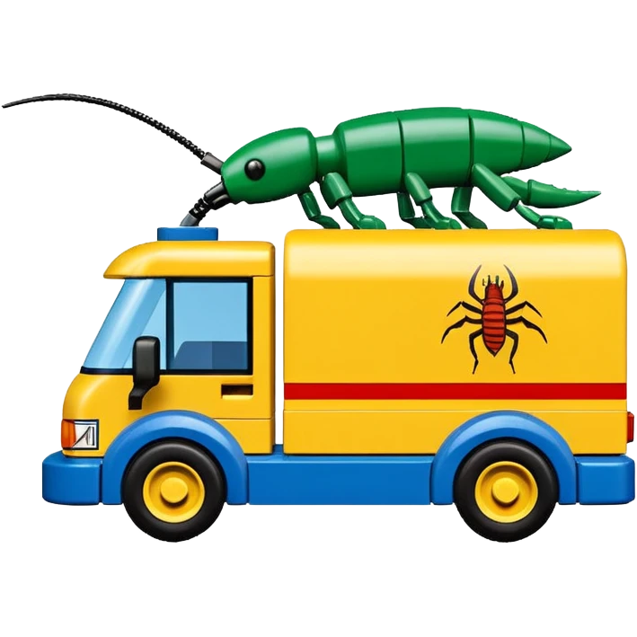  Dribble’s roach-shaped exterminators moving truck Lego  emoji