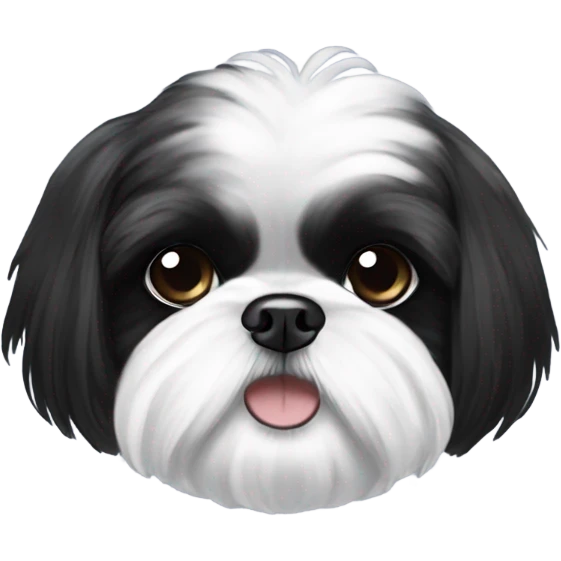 Black and white Shih Tzu with a black head ￼ emoji