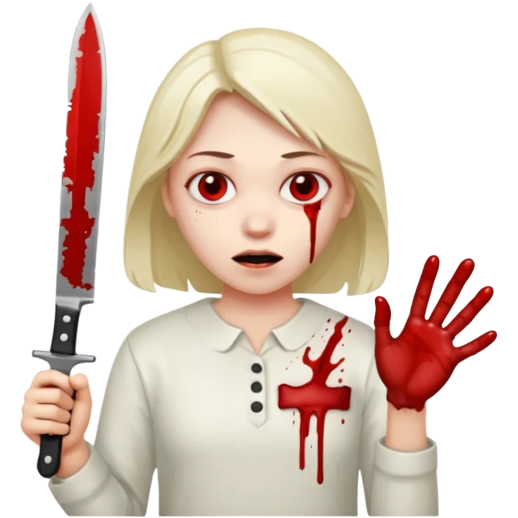 a creepy psychopath with a knife emoji