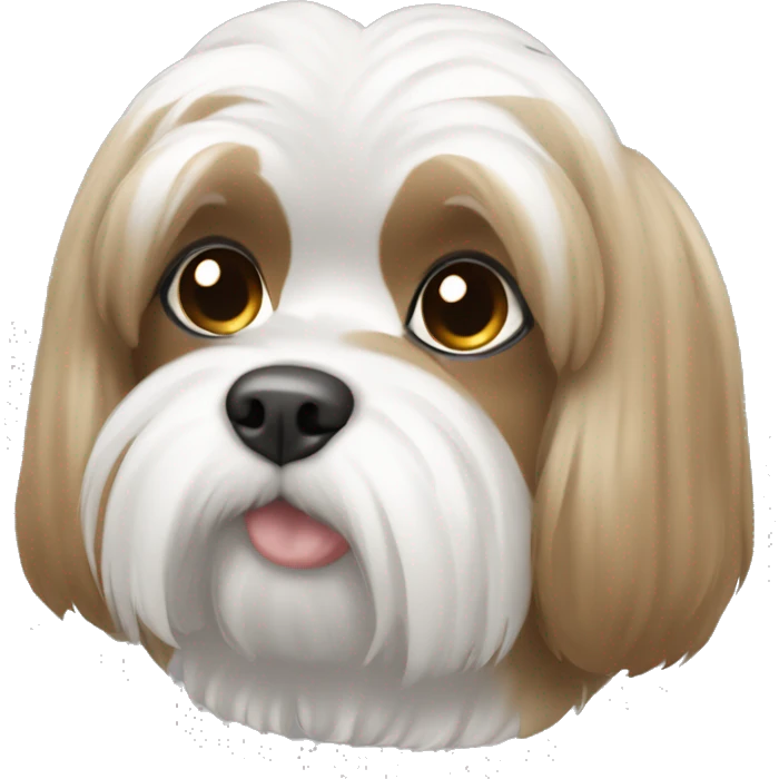 White and light brown shitzu emoji