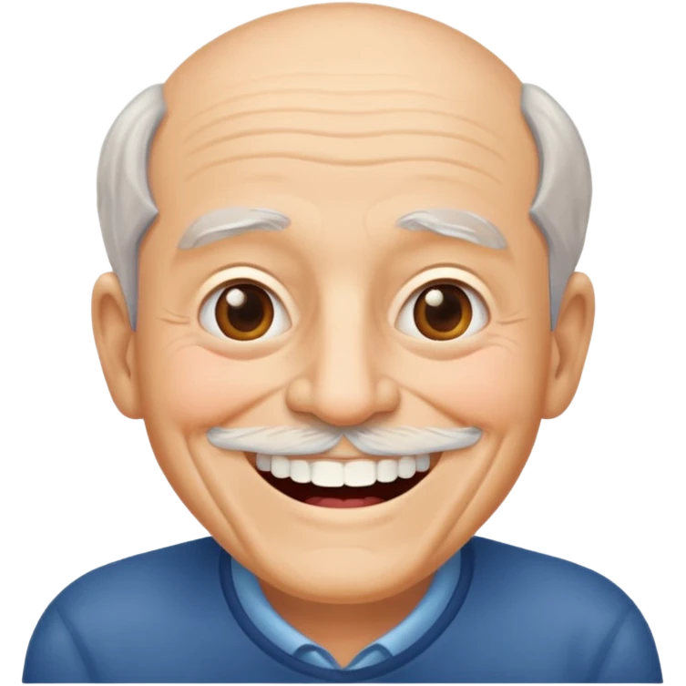 Draw me a grandfather who smiles and has no front tooth. emoji