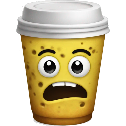 Plancton from spongebob with coffee emoji