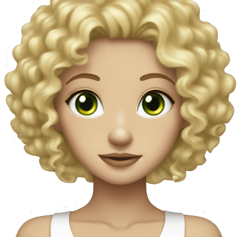green eyed blonde curly white skin girl emoji