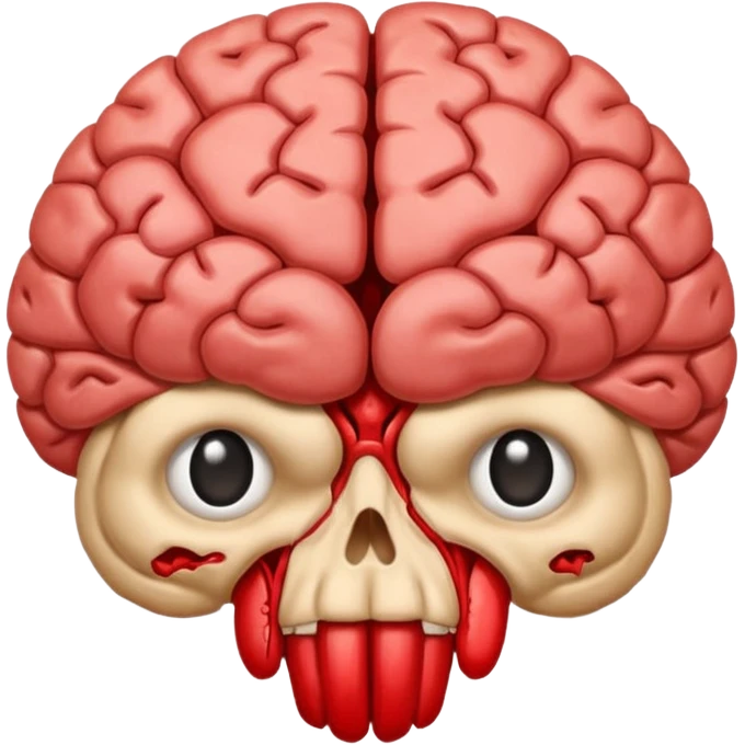 Combine the Brains emoji with the red x emoji emoji