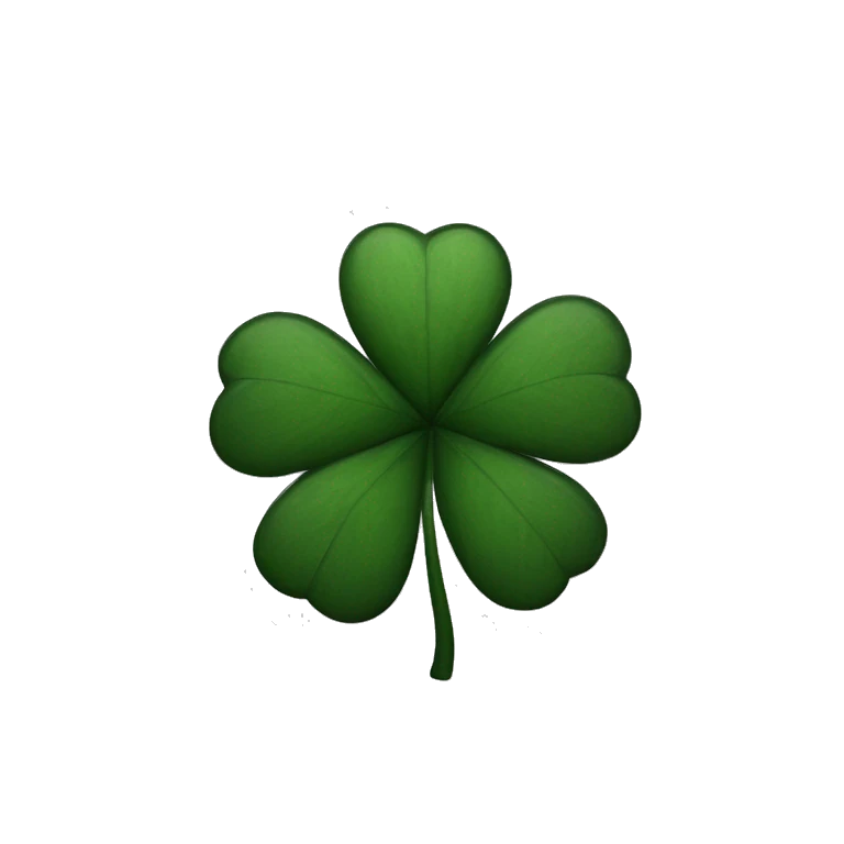 black five leaf clover black coloured emoji