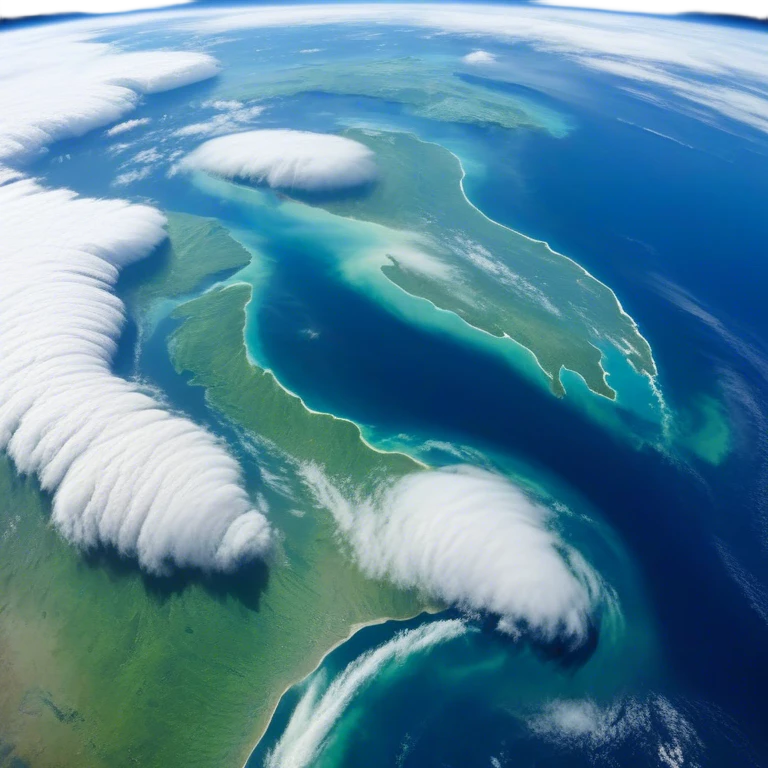 🌍 Cinematic Realistic Earth – A breathtaking, full view of Earth from space, showcasing vivid blue oceans, swirling white clouds, and lush green continents. The curvature of the planet is subtly illuminated by the sun, with a soft atmospheric glow enhancing its life-sustaining beauty. High detail, crisp textures, and realistic lighting bring out the planet's dynamic and ever-changing surface. emoji