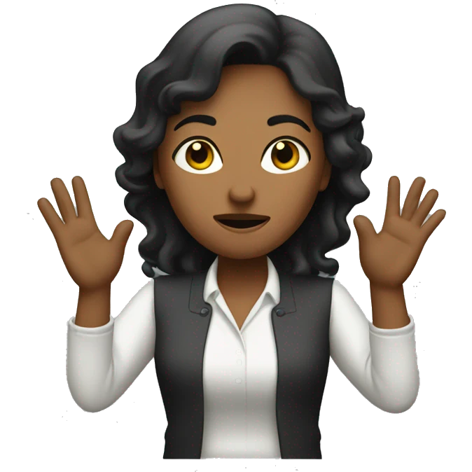 Women with her hands up in defense  emoji