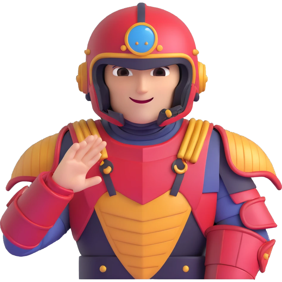cartoonish Helldiver saluting, oversized helmet and armor, cheerful expression, simplified details emoji